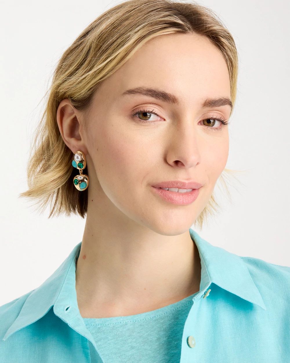 Blue Pearl Cab Drop Earrings | Chico's